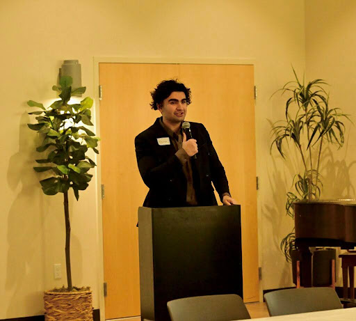 Speaker at podium